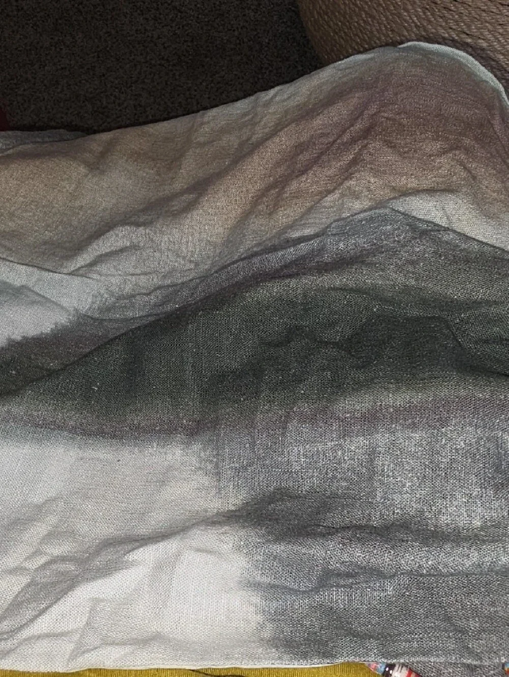 Watercolor Abstract F/Q Duvet Set in Olive& Taupe - Casaluna Heavyweight Linen